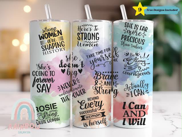 Strong Women Watercolour Tumbler